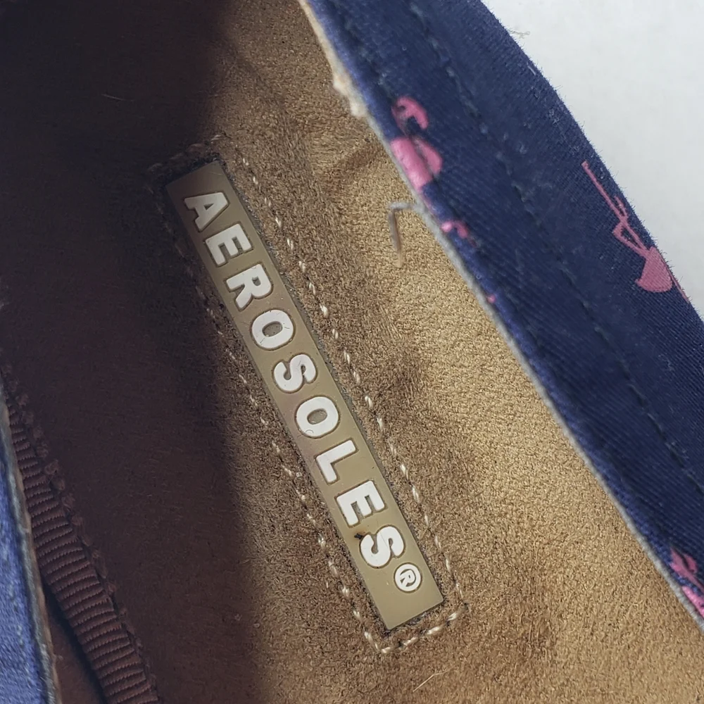 Aerosoles Flamingo Print Preppy Summer Sneaker Loafer Espadrille Vacation Flats